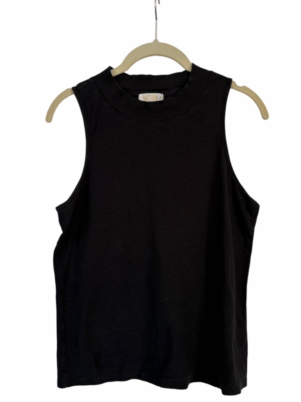 Nation LTD High Mock Neck Tank Top Pima Cotton Size XS